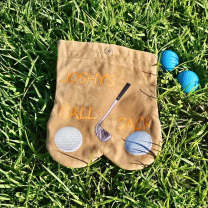 Custom Golf Balls Sack Personalized Name Ball Bag Tee Holder Set