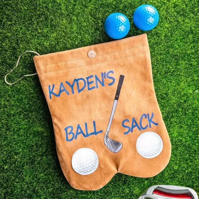 Custom Golf Balls Sack Personalized Name Ball Bag Tee Holder Set