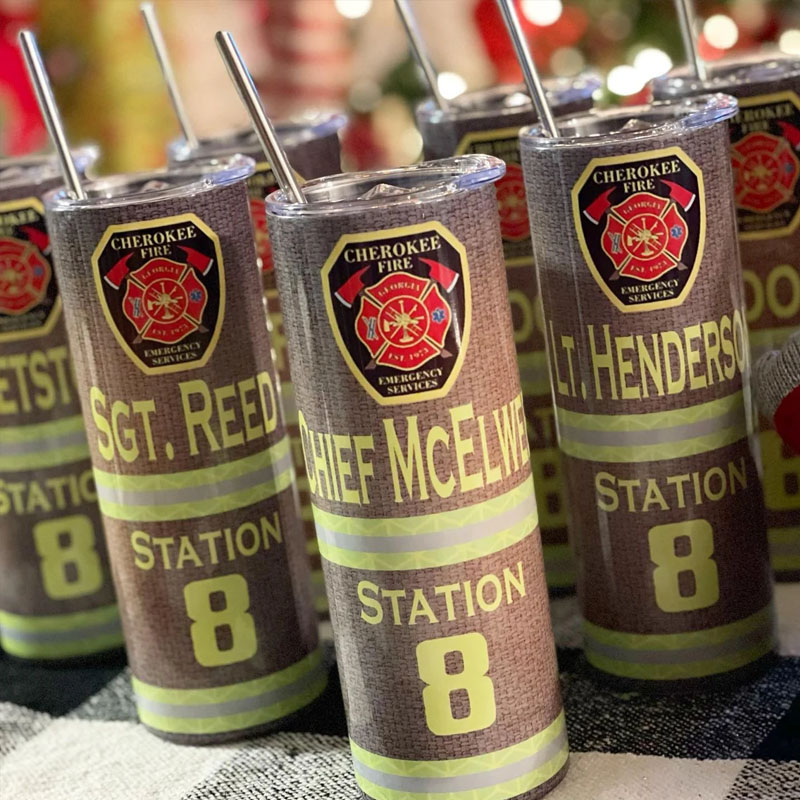 Customized With Station And Badge Firefighters Tumbler