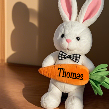 Easter Cute Bunny Toy With Carrot Custom Name