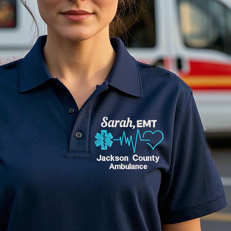 Personalized EMT EMS Embroidery Polo Shirt