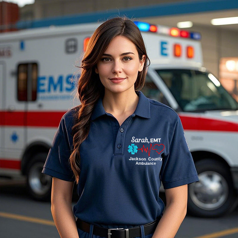 Personalized EMT EMS Embroidery Polo Shirt