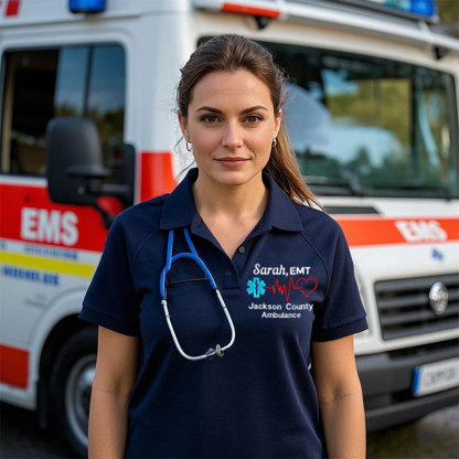 Personalized EMT EMS Embroidery Polo Shirt