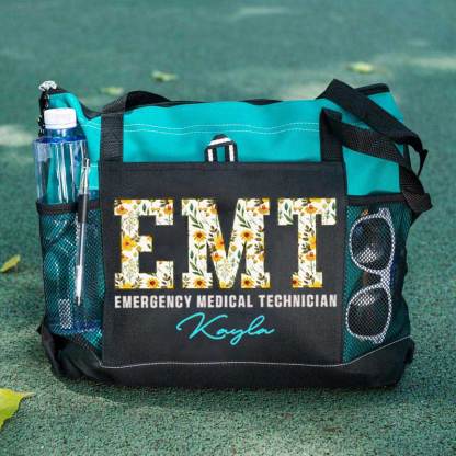  Boho Floral EMT Personalized Tote Bag