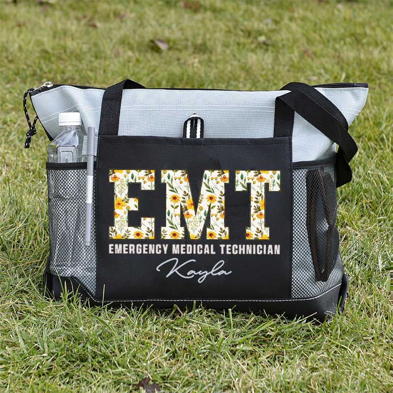  Boho Floral EMT Personalized Tote Bag