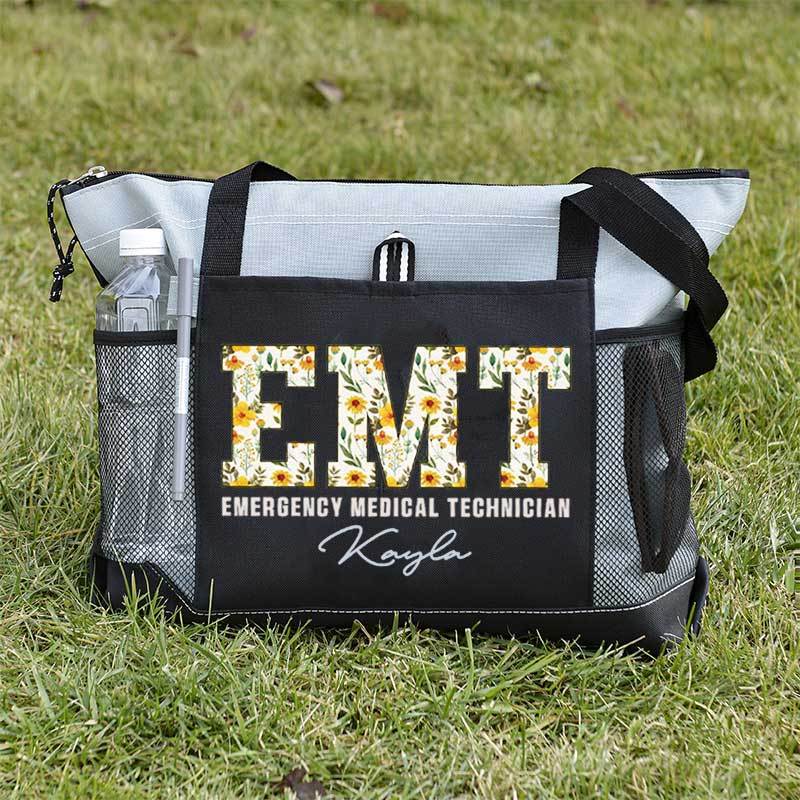  Boho Floral EMT Personalized Tote Bag