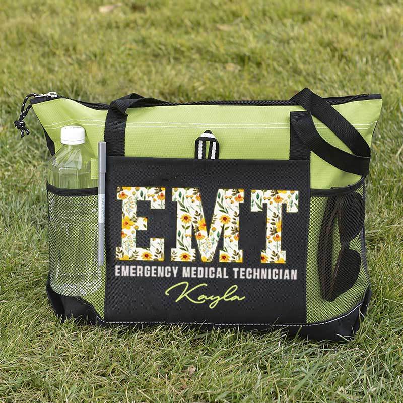  Boho Floral EMT Personalized Tote Bag
