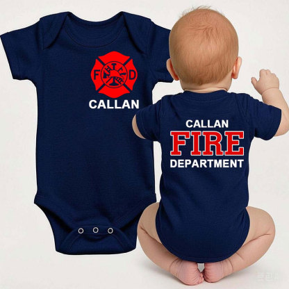 Firefighter Infant Bodysuit Shirt and Hoodie Personalized Name Fire Department