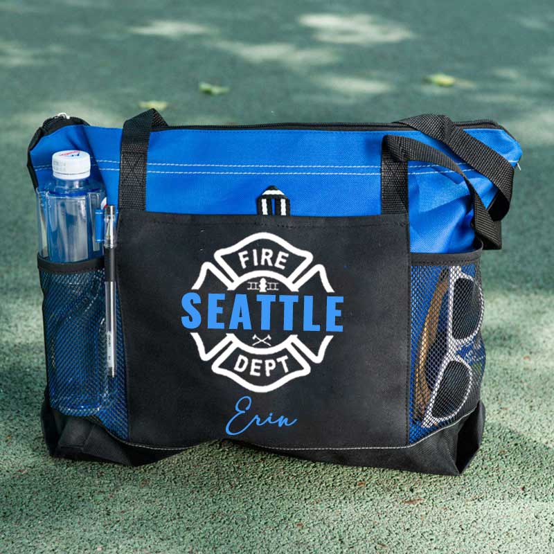 Maltese Cross Firefighter Custom Your City and Name Tote Bag