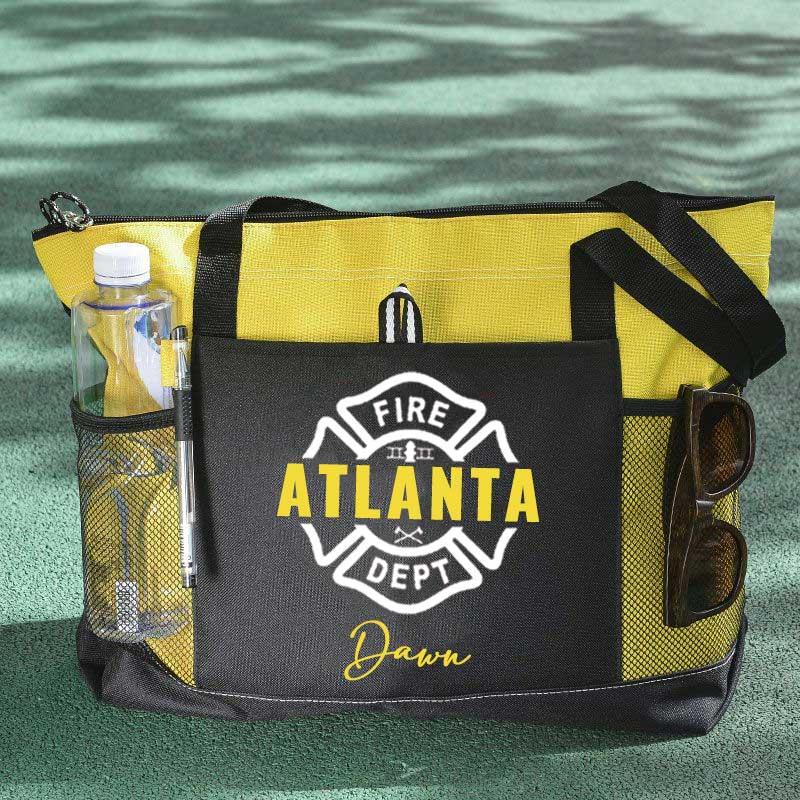 Maltese Cross Firefighter Custom Your City and Name Tote Bag