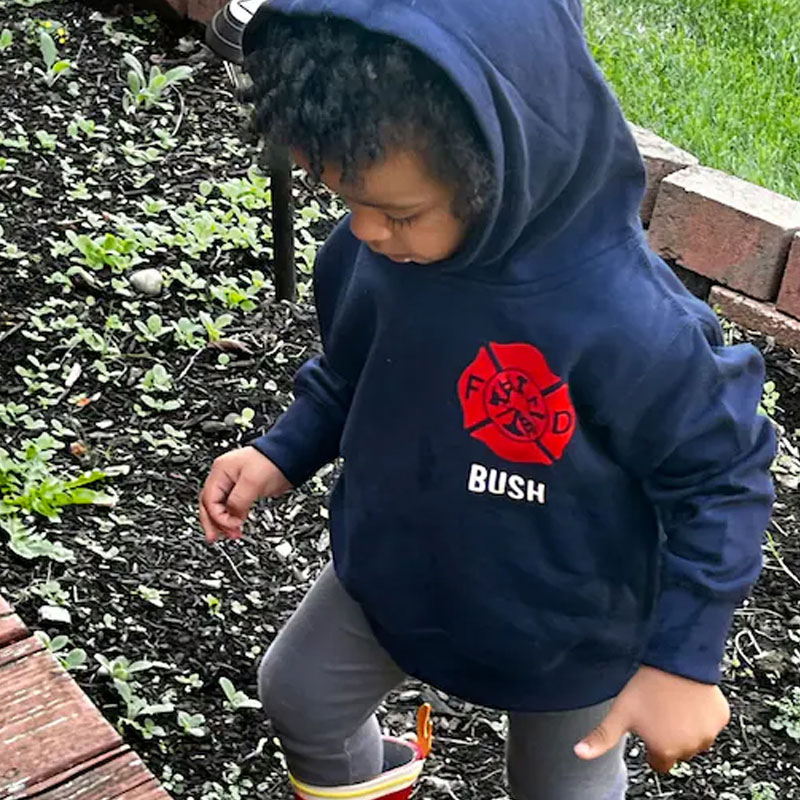 Firefighter Infant Bodysuit Shirt and Hoodie Personalized Name Fire Department