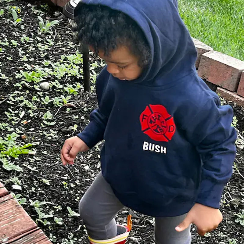 Firefighter Infant Bodysuit Shirt and Hoodie Personalized Name Fire Department