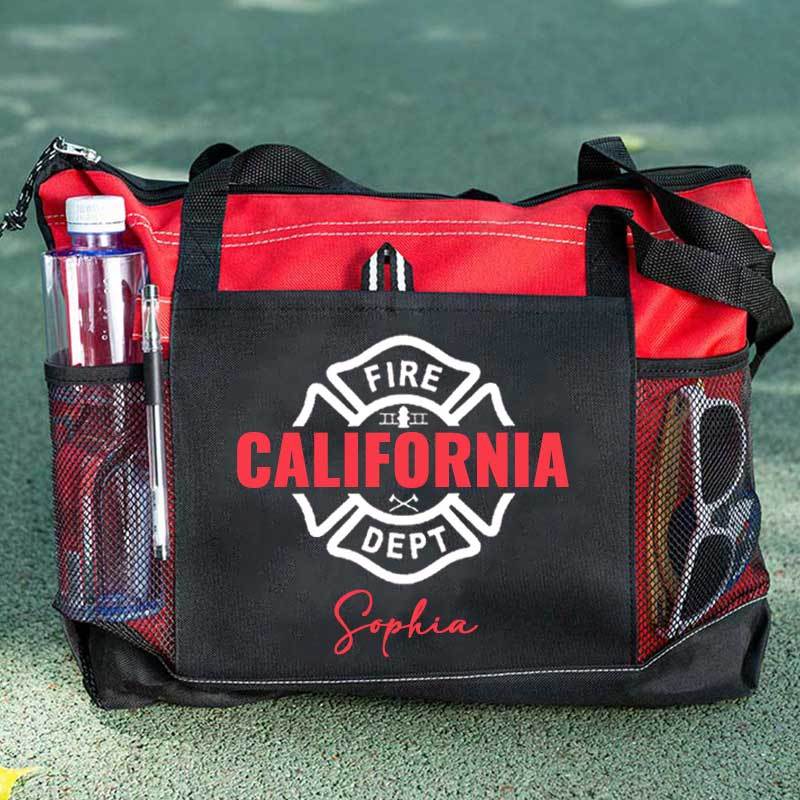 Maltese Cross Firefighter Custom Your City and Name Tote Bag
