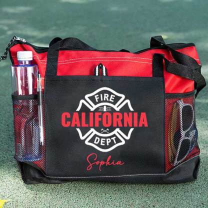 Maltese Cross Firefighter Custom Your City and Name Tote Bag