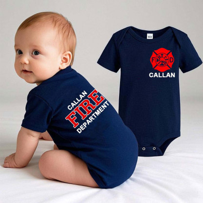 Firefighter Infant Bodysuit Shirt and Hoodie Personalized Name Fire Department