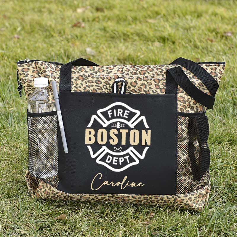 Maltese Cross Firefighter Custom Your City and Name Tote Bag