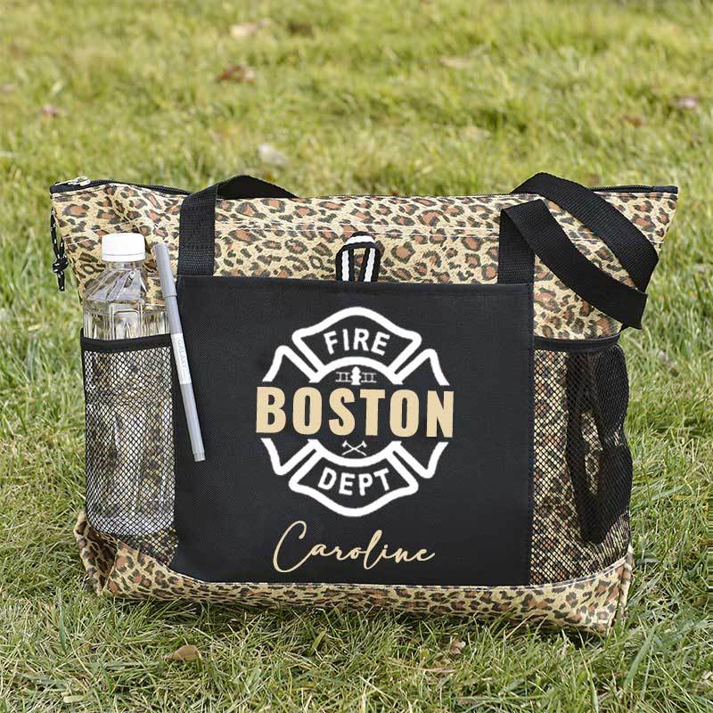 Maltese Cross Firefighter Custom Your City and Name Tote Bag