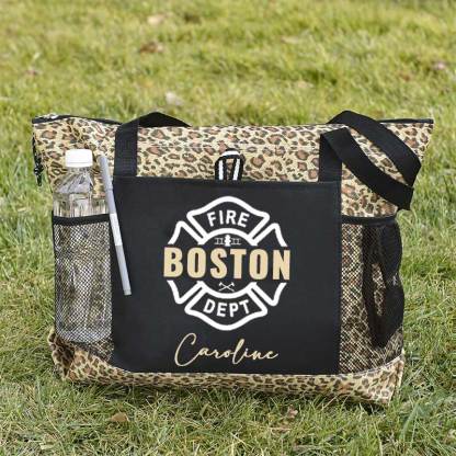 Maltese Cross Firefighter Custom Your City and Name Tote Bag