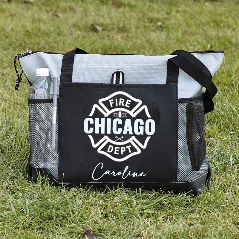 Maltese Cross Firefighter Custom Your City and Name Tote Bag