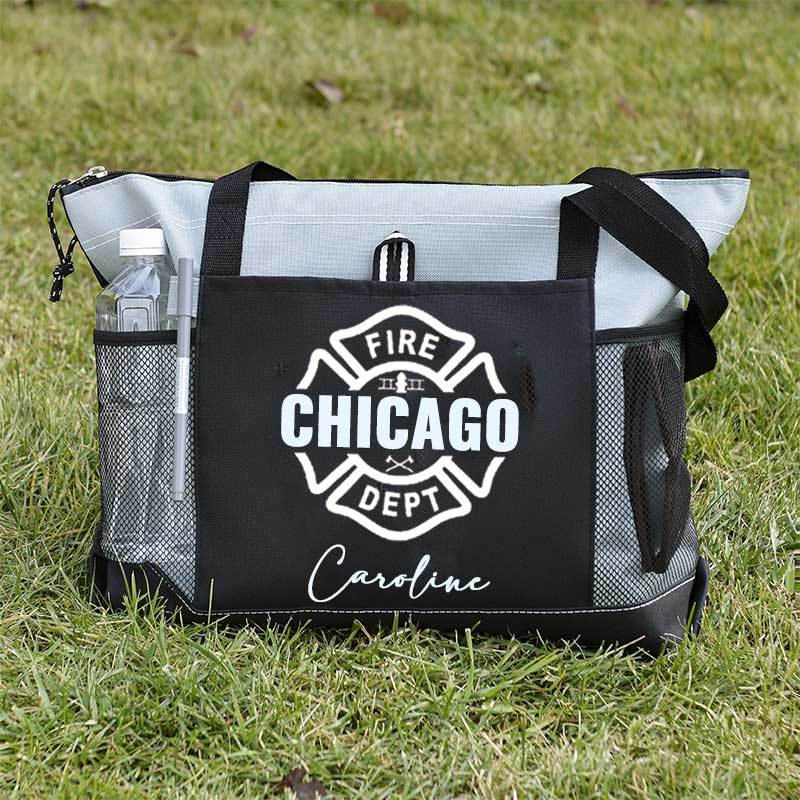 Maltese Cross Firefighter Custom Your City and Name Tote Bag