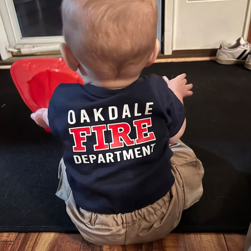 Firefighter Infant Bodysuit Shirt and Hoodie Personalized Name Fire Department