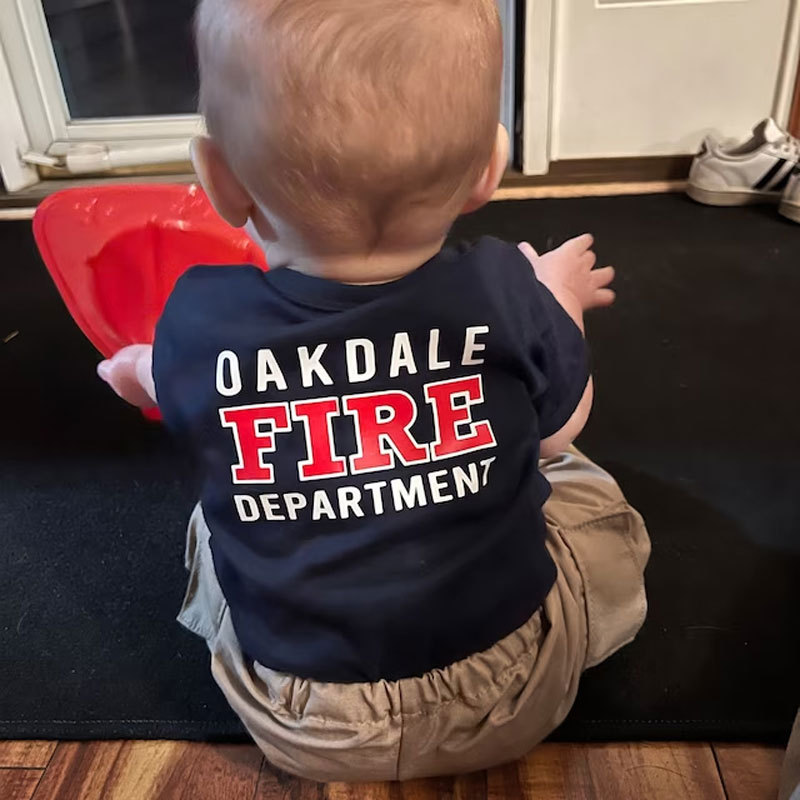 Firefighter Infant Bodysuit Shirt and Hoodie Personalized Name Fire Department