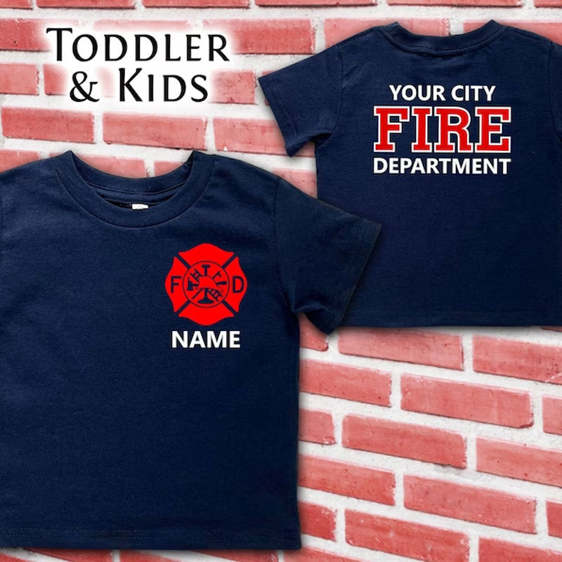 Firefighter Infant Bodysuit Shirt and Hoodie Personalized Name Fire Department