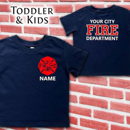 Firefighter Infant Bodysuit Shirt and Hoodie Personalized Name Fire Department