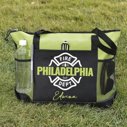 Maltese Cross Firefighter Custom Your City and Name Tote Bag