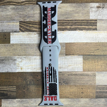 Firefighter Dad Watch Band for Apple Personalized Firefighter and Kids Name