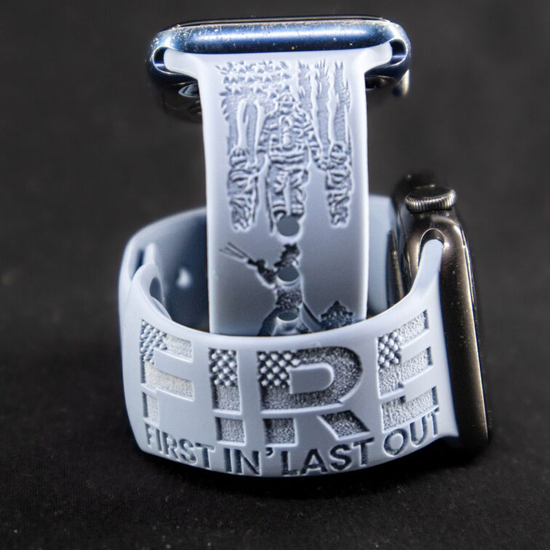 Firefighter Fire hydrant Engraved silicon Watch Band