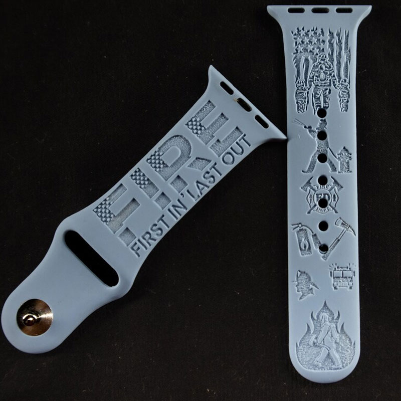 Firefighter Fire hydrant Engraved silicon Watch Band