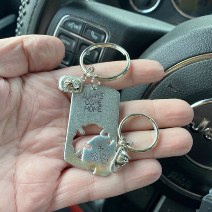 Firefighter Keychains With Dog Tag And Maltese Cross
