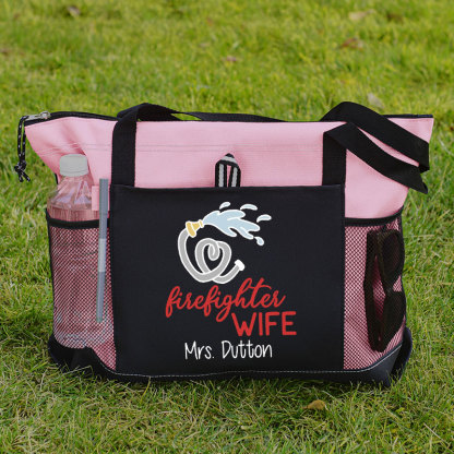 Firefighter's Wife Personalized Tote Bag