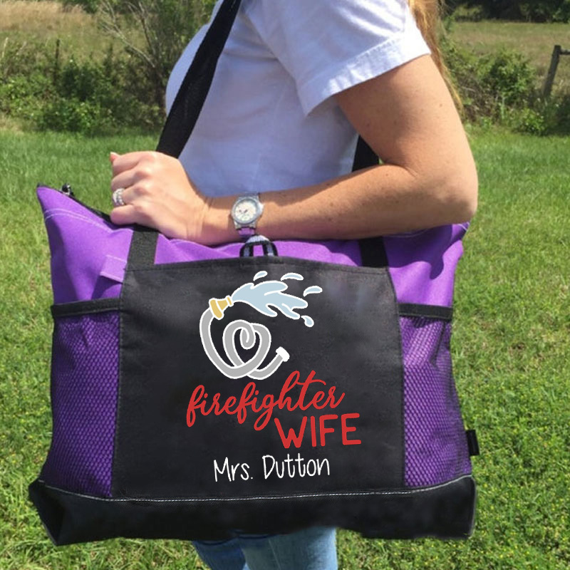 Firefighter's Wife Personalized Tote Bag