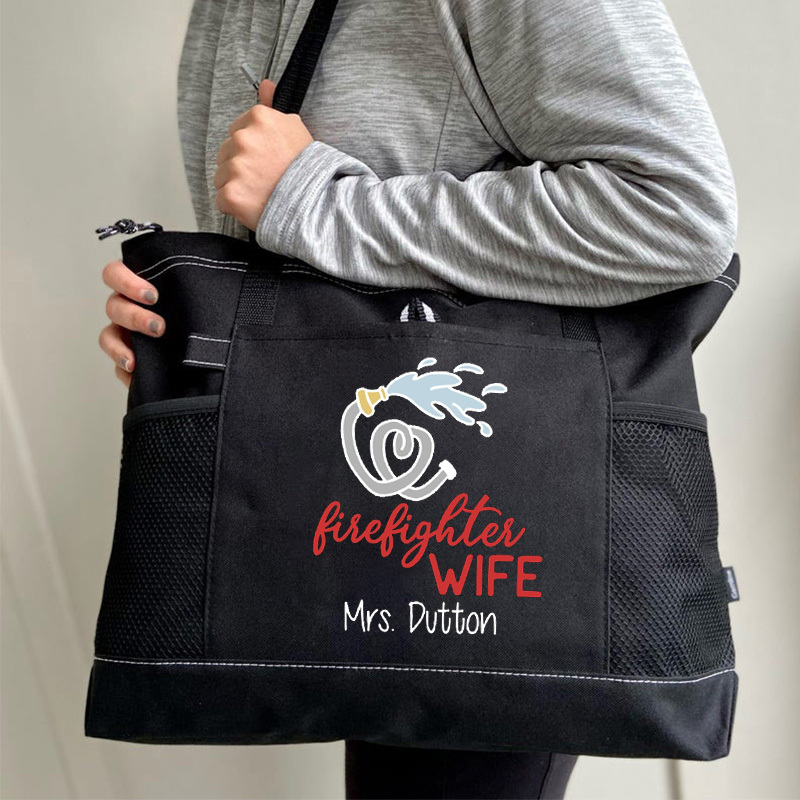 Firefighter's Wife Personalized Tote Bag