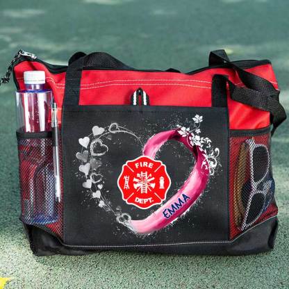 Fire Rescue Firefighter Beautiful Heart Personalized Tote Bag