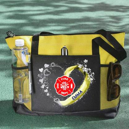 Fire Rescue Firefighter Beautiful Heart Personalized Tote Bag