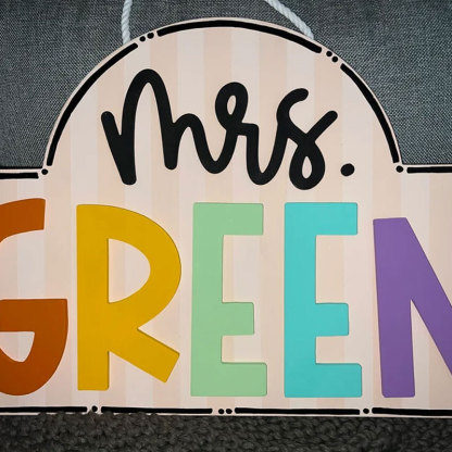 Custom Teacher Door Hanger Classroom Sign Door Decor