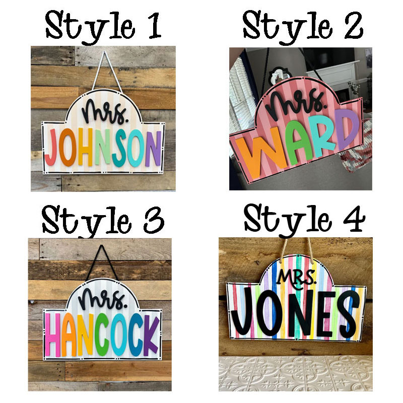 Custom Teacher Door Hanger Classroom Sign Door Decor