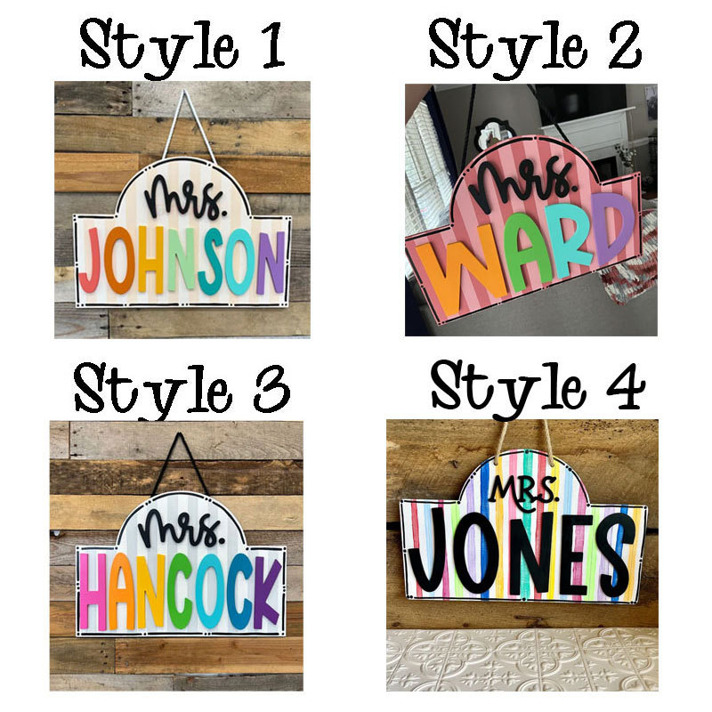 Custom Teacher Door Hanger Classroom Sign Door Decor