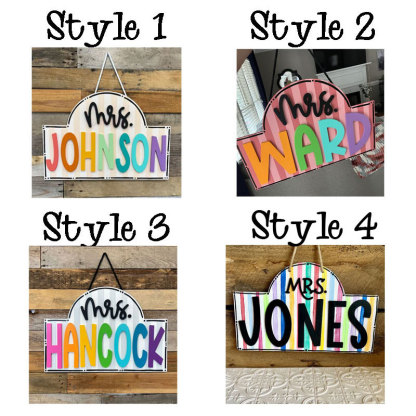 Custom Teacher Door Hanger Classroom Sign Door Decor