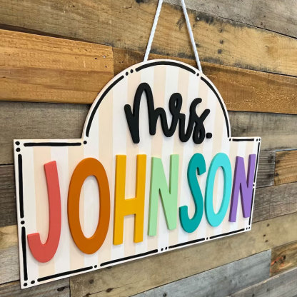 Custom Teacher Door Hanger Classroom Sign Door Decor