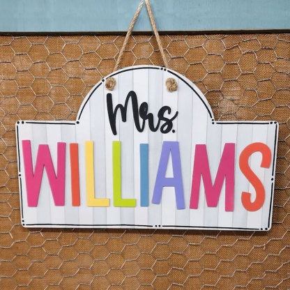 Custom Teacher Door Hanger Classroom Sign Door Decor