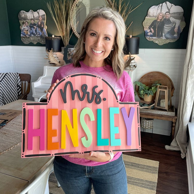 Custom Teacher Door Hanger Classroom Sign Door Decor