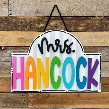 Custom Teacher Door Hanger Classroom Sign Door Decor
