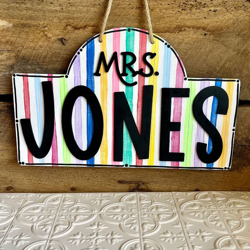 Custom Teacher Door Hanger Classroom Sign Door Decor