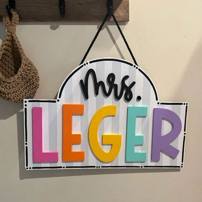Custom Teacher Door Hanger Classroom Sign Door Decor