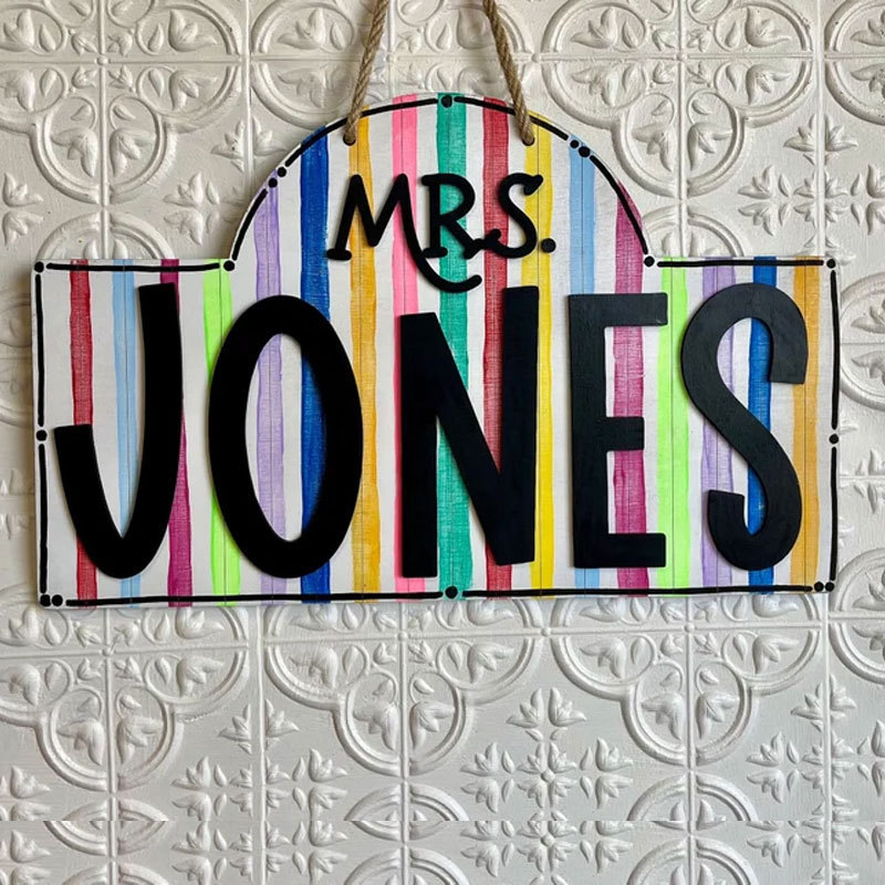 Custom Teacher Door Hanger Classroom Sign Door Decor