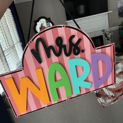 Custom Teacher Door Hanger Classroom Sign Door Decor